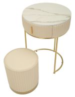 Toaletní stolek POK 70 CM krémový/zlatý Toaletní stolek POK 70 CM krémový/zlatý