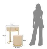 Toaletní stolek POK 70 CM krémový/zlatý Toaletní stolek POK 70 CM krémový/zlatý