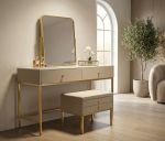 Toaletní stolek LUXURY 120 CM krémový/zlatý