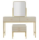 Toaletní stolek LUXURY 120 CM krémový/zlatý