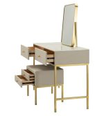 Toaletní stolek LUXURY 120 CM krémový/zlatý