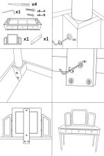 Toaletní stolek CAMILLE 120 CM zelený/zlatý