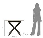 Rozkládací kulatý jídelní stůl MARTIN 100-140 CM bílý keramika