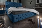 Postel CHESTERFIELD LUX 160x200 CM tmavě modrá samet