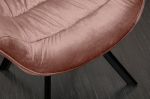 Židlo-křeslo DUTCH COMFORT tmavě růžové samet