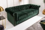 Pohovka CHESTERFIELD 3M 205 CM zelená samet