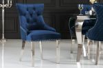 Zámecká židle CASTLE S RUKOJETÍ královsky modrá samet