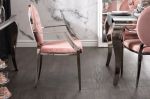 Židle MODERN BAROCCO tmavě růžová s područkami