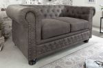 Pohovka CHESTERFIELD II 2M 150 CM vintage šedá taupe mikrovlákno