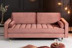 Luxusní pohovka COZY VELVET 220 CM tmavě růžová samet