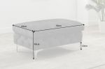 Taburet MODERN BAROCCO XL 90 CM tmavě šedý samet