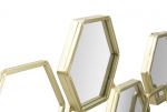 Nástěnná dekorace / Zrcadlo HEXAGON GOLD 87 CM