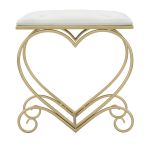 Stolička HEARTS 50 CM krémová