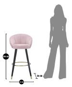 Barová židle ELEGANTE 104 CM růžová