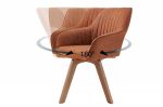 Jídelní židle LIVORNO vintage hnědá mikrovlákno otočná