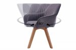 Jídelní židle LIVORNO vintage šedá mikrovlákno otočná