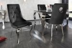 Zámecká židle MODERN BAROCCO S RUKOJETÍ černá samet