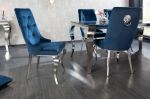 Zámecká židle MODERN BAROCCO S RUKOJETÍ královsky modrá samet