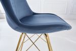 Jídelní židle SCANDINAVIA RETRO II světle modrá / zlatá