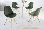 Jídelní židle SCANDINAVIA RETRO II tmavě zelená / zlatá