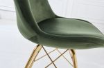 Jídelní židle SCANDINAVIA RETRO II tmavě zelená / zlatá