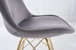 Jídelní židle SCANDINAVIA RETRO II tmavě šedá / zlatá