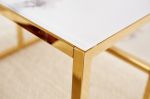 Konferenční stolek ELEGANCE GOLD 90 CM bílý mramorový vzhled