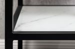 Noční stolek ELEGANCE BLACK 45 CM bílý mramorový vzhled