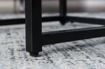 2SET odkládací stolek ELEGANCE BLACK SQUARE 40 CM bílý mramorový vzhled