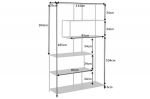 Regál SLIM LINE 185x115 CM vzhled černý jasan