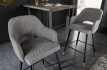 Barová židle PARIS světle šedá strukturovaná látka