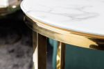 Odkládací stolek ELEGANCE GOLD 40 CM bílý mramorový vzhled