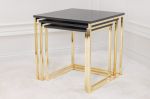 3SET konferenční-odkládací stolek ELEMENTS antracitová/zlatá