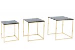 3SET konferenční-odkládací stolek ELEMENTS antracitová/zlatá