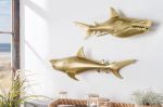 2SET nástěnná dekorace SHARK GOLD 70 CM