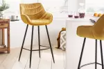 Barová židle DUTCH COMFORT tmavě žlutá samet