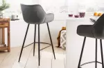 Barová židle DUTCH COMFORT šedá samet