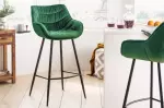 Barová židle DUTCH COMFORT smaragdově zelená samet
