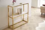 Konzolový stolek ELEGANCE GOLD 80 CM bílý mramorový vzhled