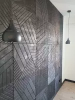 3D nástěnný panel TRELIS BLACK 50x50 CM pravý