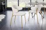Jídelní židle TRACY bílá/zlatá colin bouclé
