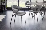 Jídelní židle TRACY tmavě šedá/černá samet