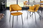 Jídelní židle TRACY tmavě žlutá/černá samet