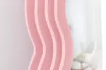 Nástěnné zrcadlo WAVE 160 CM růžové