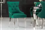Zámecká židle CASTLE S RUKOJETÍ smaragdově zelená samet