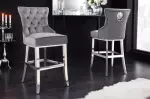 Barová židle CASTLE S RUKOJETÍ šedá samet