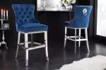 Barová židle CASTLE S RUKOJETÍ královsky modrá samet