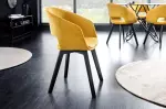 Židle NORDIC STAR tmavě žlutá strukturovaná látka