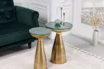 Odkládací stolek ELEMENTS 40 CM zelený mramor