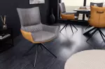 Jídelní židle ALPINE šedá/hnědá mikrovlákno otočná
